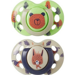 Tommee Tippee Fun Style Ορθοδοντικές Πιπίλες Σιλικόνης 6-18m Λαχανί-Λαδί 2τμχ