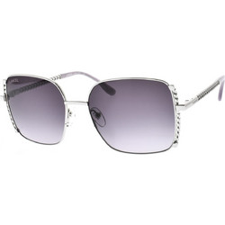 Lancel LA91012 C03 Ανδρικά Γυαλιά Ηλίου Τετράγωνα Μεταλλικά Ασημί με Μαύρο Polarized Φακό