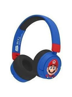 OTL Cuffie Kids Super Mario Ασύρματα Bluetooth Παιδικά Ακουστικά On Ear Μπλε Κόκκινα