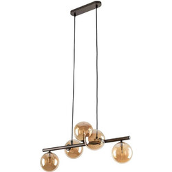 TK Lighting Estera Κρεμαστό Φωτιστικό Οροφής Ράγα Πολύφωτο Καφέ 6105