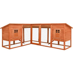 vidaXL Κλουβί για Κουνέλια Καφέ 250x192x105cm
