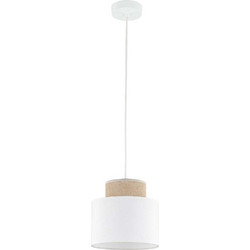 TK Lighting Duo Κρεμαστό Φωτιστικό Οροφής Μονόφωτο E27 Λευκό Φ20cm 10078
