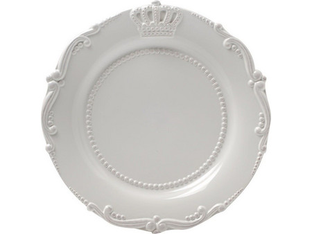 Artekko Πιάτο Ρηχό Κεραμικό Crown Λευκό 24cm 67103