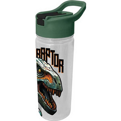 Graffiti Dinosaur Παιδικό Παγούρι Πλαστικό BPA Free Διαφανές Πράσινο 500ml