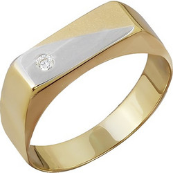 Million Diamonds Ανδρικό Δαχτυλίδι Σεβαλιέ από Xρυσό 14K με Ζιργκόν RA8162