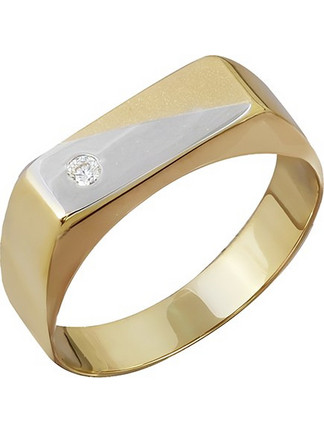 Million Diamonds Ανδρικό Δαχτυλίδι Σεβαλιέ από Xρυσό 14K με Ζιργκόν RA8162