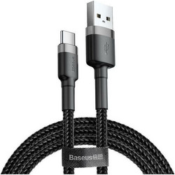 Baseus Cafule Braided USB-A to USB-C 2m Black Grey BASCATKLF-CG1
