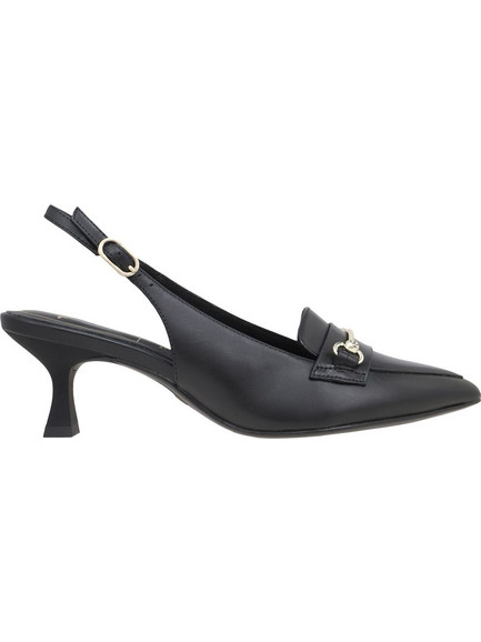 Tamaris Γόβες Slingback Δερμάτινες με Λεπτό Χαμηλό Τακούνι Μαύρες 1-29606-42-001