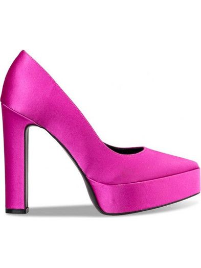 Envie Shoes Γόβες με Χοντρό Ψηλό Τακούνι & Φιάπα Φούξια E02-18120-54