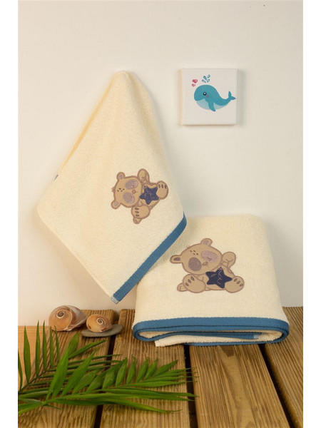 Dimcol Star Bear 153 Σετ Βρεφικές Πετσέτες 2τμχ 400gr/m²