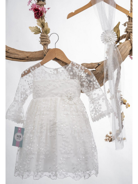 MakBaby Βαπτιστικό Φόρεμα 2τμχ K125