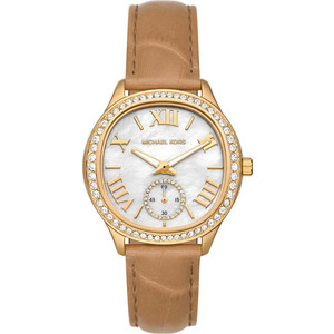 Michael Kors Sage Γυναικείο Ρολόι με Καφέ Δερμάτινο Λουράκι MK4819