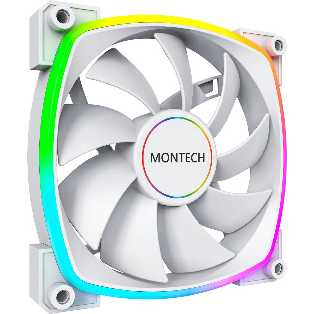 Montech AX140 White Case Fan 140mm ARGB με Σύνδεση 3-Pin 4-Pin PWM ...