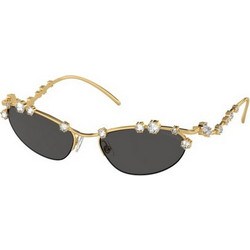 Swarovski SK7016 400487 Γυναικεία Γυαλιά Ηλίου Οβάλ Μεταλλικά Χρυσά με Μαύρο Φακό