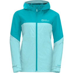Jack Wolfskin Weiltal Αθλητικό Γυναικείο Μπουφάν Softshell Μακρύ Αδιάβροχο Αντιανεμικό Τιρκουάζ 1115941-1279