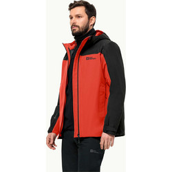 Jack Wolfskin Taubenberg 3in1 Αθλητικό Ανδρικό Μπουφάν Χειμωνιάτικο Softshell Αδιάβροχο Αντιανεμικό Μαύρο Κόκκινο 1115311-2193