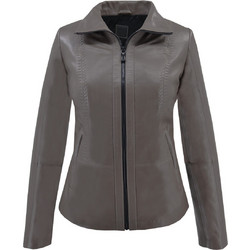 Leather 100 Γυναικείο Μπουφάν Δερμάτινο Μακρύ Ανθρακί 47S-W-020