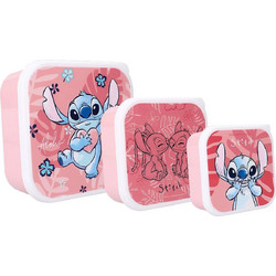 Vadobag Disney Lilo & Stitch Let's Eat Πλαστικό Παιδικό Σετ Δοχείο Φαγητού Ροζ