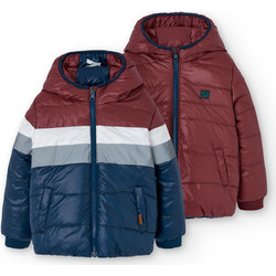 Boboli Παιδικό Μπουφάν Χειμωνιάτικο Puffer Μπορντό Navy Μπλε 509138