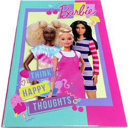 Gim Barbie Think Happy Thoughts Τετράδιο Ριγέ B5 40 Φύλλων Φούξια Τιρκουάζ 349-84400