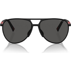 Prada PS53ZS 1BO06F Ανδρικά Γυαλιά Ηλίου Aviator Κοκάλινα Μαύρα με Μαύρο Φακό
