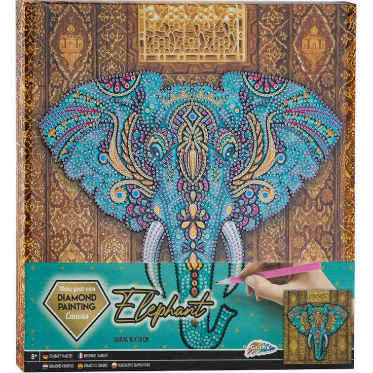 Grafix Ελέφαντας Καμβάς Diamond Painting Kit 30x30cm 260010 | BestPrice.gr