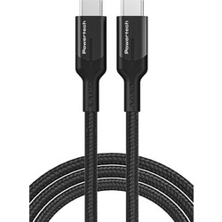 Powertech PTR-0136 Braided USB-C to USB-C 100W 1m Black 5210131072707