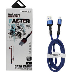 Treqa CA-8553 Braided USB-A to USB-C 1m Blue