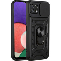 Bodycell Armor Slide Ring Holder Back Cover Black (Samsung Galaxy A22 5G)