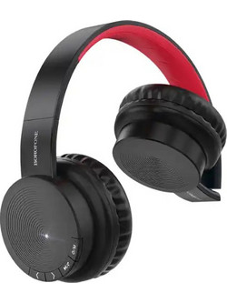 Borofone BO11 Ασύρματα Bluetooth Ακουστικά On Ear Μαύρα Κόκκινα