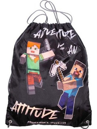 Graffiti Minecraft Παιδική Τσάντα Πλάτης Γυμναστηρίου Μαύρη 248402