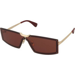 Max Mara MM0118 32S Γυναικεία Γυαλιά Ηλίου Ορθογώνια Μεταλλικά Χρυσά με Καφέ Φακό
