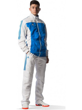 Adidas Ανδρικό Παντελόνι Φόρμας με Λάστιχο Λευκό Μπλε TR40