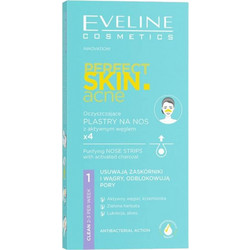 Eveline Perfect Skin Acne Purifying Επιθέματα Μύτης για Μαύρα Στίγματα με Άνθρακα 4τμχ