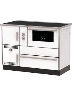 Alfa Plam Term 35 White-Right Ατσάλινη Ξυλόσομπα Καλοριφέρ με Φούρνο 32kW