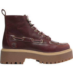 Timberland Stone Street 7-Eye Γυναικεία Αρβυλάκια Δερμάτινα Μπορντό με Χοντρό Χαμηλό Τακούνι TB0A27YZ-EIW