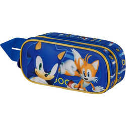 Karactermania Sonic 3D Κασετίνα Βαρελάκι με 2 Θήκες Μπλε 06606
