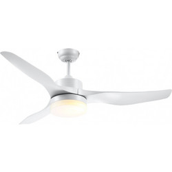 HOMCOM B31-392WT Ανεμιστήρας Οροφής 132cm με Φως & Τηλεχειριστήριο Λευκός
