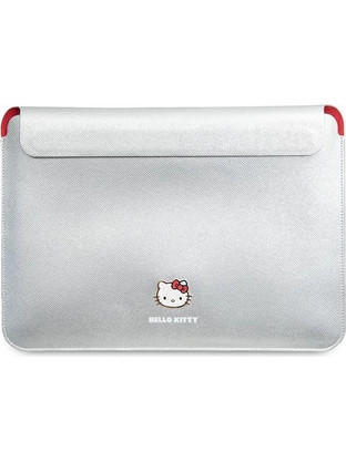 Hello Kitty PU Metal Logo Τσάντα Laptop Χειρός 14" Silver