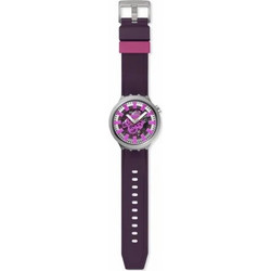 Swatch Audacious Acai Γυναικείο Ρολόι με Μωβ Καουτσούκ Λουράκι SB07S120