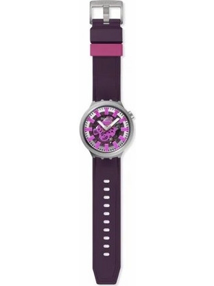 Swatch Audacious Acai Γυναικείο Ρολόι με Μωβ Καουτσούκ Λουράκι SB07S120
