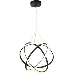 Heronia Lighting Κρεμαστό Φωτιστικό Οροφής Μονόφωτο LED με Ρυθμιζόμενο Λευκό Φως Μαύρο Atomic-40 01-0406