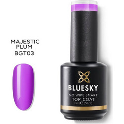 Bluesky No Wipe BGT03P Majestic Plum Top Coat Ημιμόνιμο Βερνίκι Νυχιών 15ml
