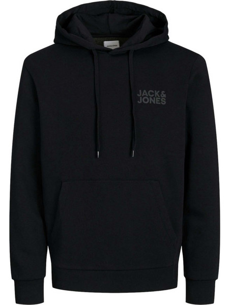 Jack & Jones Ανδρικό Φούτερ με Κουκούλα & Τσέπες Μαύρο 12152840