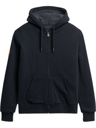 Superdry D2 Ovin Ανδρική Ζακέτα Φούτερ με Κουκούλα και Φερμουάρ Navy Μπλε M2013749A-98T