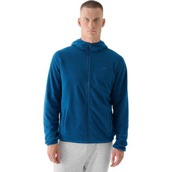 4F Ανδρική Ζακέτα Fleece με Κουκούλα και Φερμουάρ Μπλε 4FWMM00TFLEM317-46S