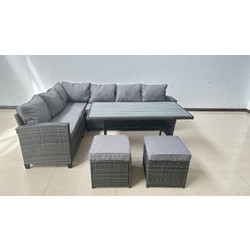 Homeplus Kimolos Σετ Τραπεζαρία Κήπου Rattan 6τμχ Γκρι 01.01.1008