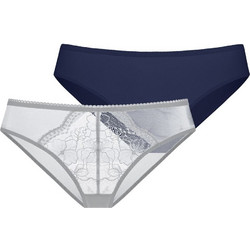 Dorina Jourdan Γυναικεία Slip με Δαντέλα Navy Μπλε 2Pack FXBF0071LA162-2X0391
