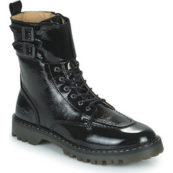 Kickers Deckranger Γυναικεία Αρβυλάκια Λουστρίνι Μαύρα με Χοντρό Χαμηλό Τακούνι 878060-50-81