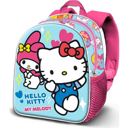 Karactermania Hello Kitty Friendship 3D Σχολική Τσάντα Πλάτης Νηπιαγωγείου Γαλάζια Ροζ 08329